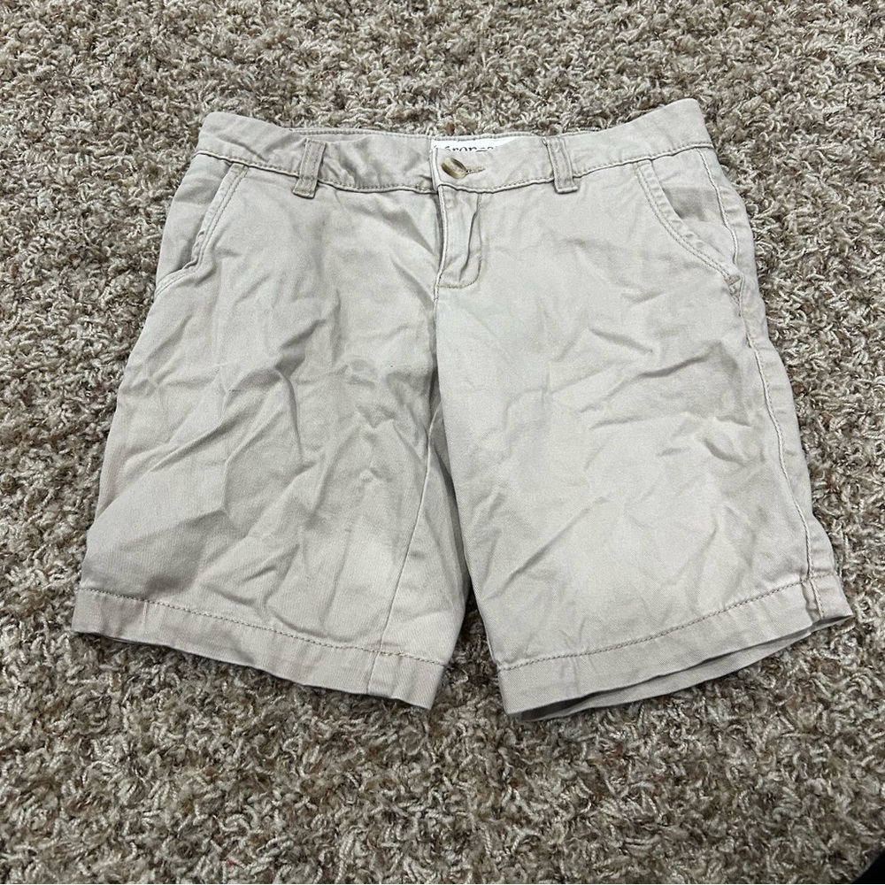 Aeropostale Stretch Women’s Size O Low Rise Bermuda Shorts Beige